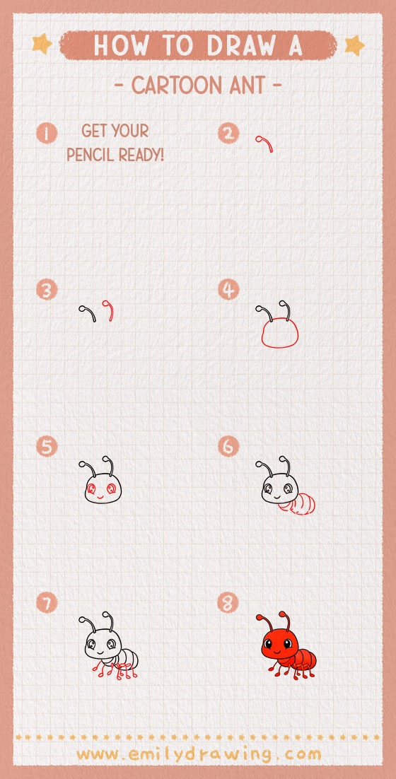 how to draw a cartoon ant pinterest pin